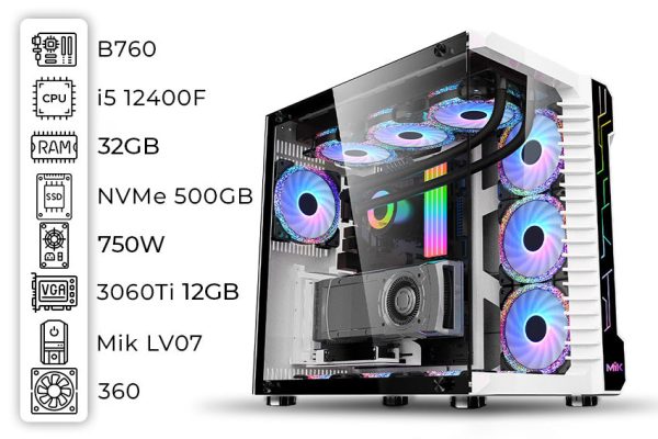 PC Đồ Họa Gaming<br/>i5 12400F | RTX 3060Ti 12GB (00910)