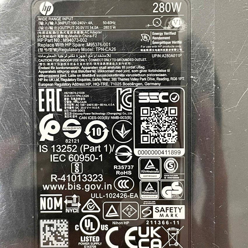 sạc laptop zin hp 280w oval kim nhỏ new